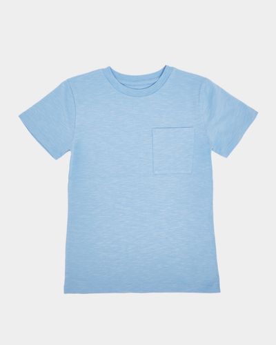 Light Blue Slub Cotton Pocket T-Shirt (2-14 Years)