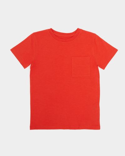 Red Slub Cotton Pocket T-Shirt (2-14 Years)