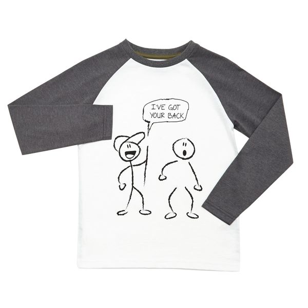 Younger Boys Slogan Long-Sleeved Top