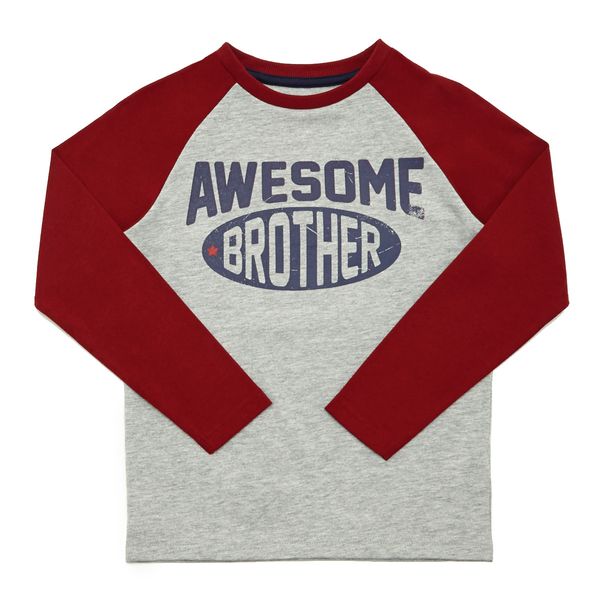 Younger Boys Slogan Long-Sleeved Top