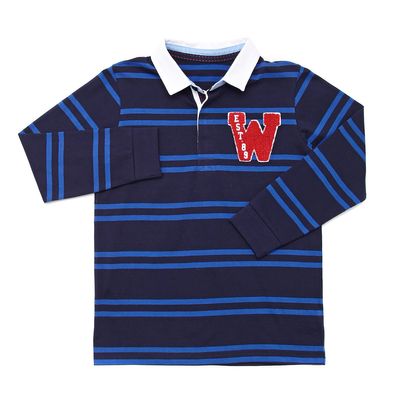 Younger Boys Block Stripe Rugby Top thumbnail