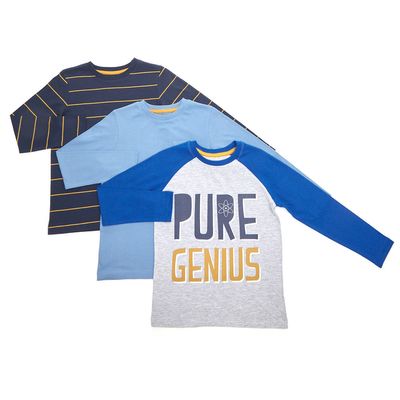 Younger Boys Long-Sleeved Tops - Pack Of 3 thumbnail