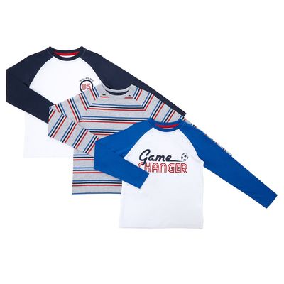Younger Boys Long-Sleeved Tops - Pack Of 3 thumbnail