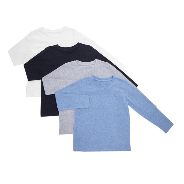 Younger Boys Long-Sleeved Tops - Pack Of 4