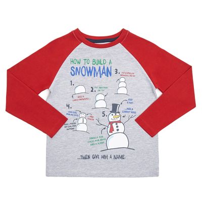 Younger Boys How To Build A Snowman Long-Sleeved Top thumbnail