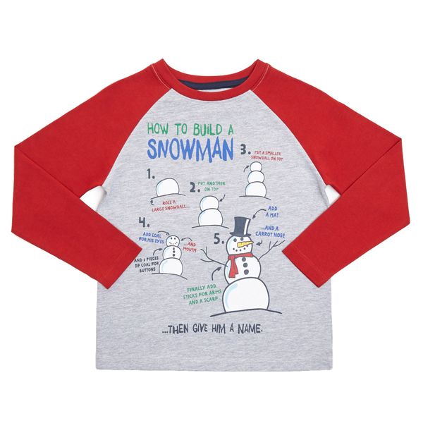 Younger Boys How To Build A Snowman Long-Sleeved Top