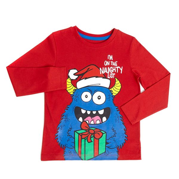 Younger Boys Naughty List Long-Sleeved Top
