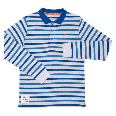 Boys Yarn Dyed Pique Rugby Top (3-10 years) thumbnail