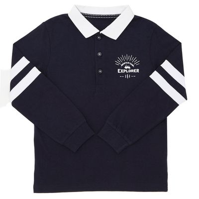 Boys Long Sleeve Cut And Sew Rugby Top (3-10 years) thumbnail
