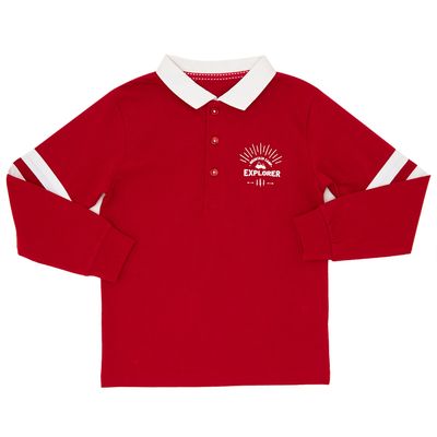 Boys Long Sleeve Cut And Sew Rugby Top (3-10 years) thumbnail