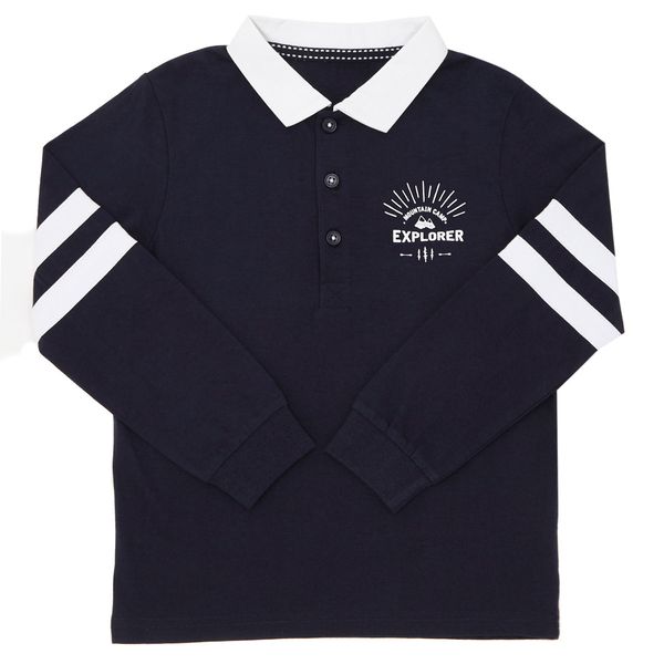 Boys Long Sleeve Cut And Sew Rugby Top (3-10 years)