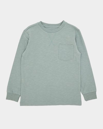 Long-Sleeved Slub Cotton Pocket T-Shirt (4-14 Years) thumbnail