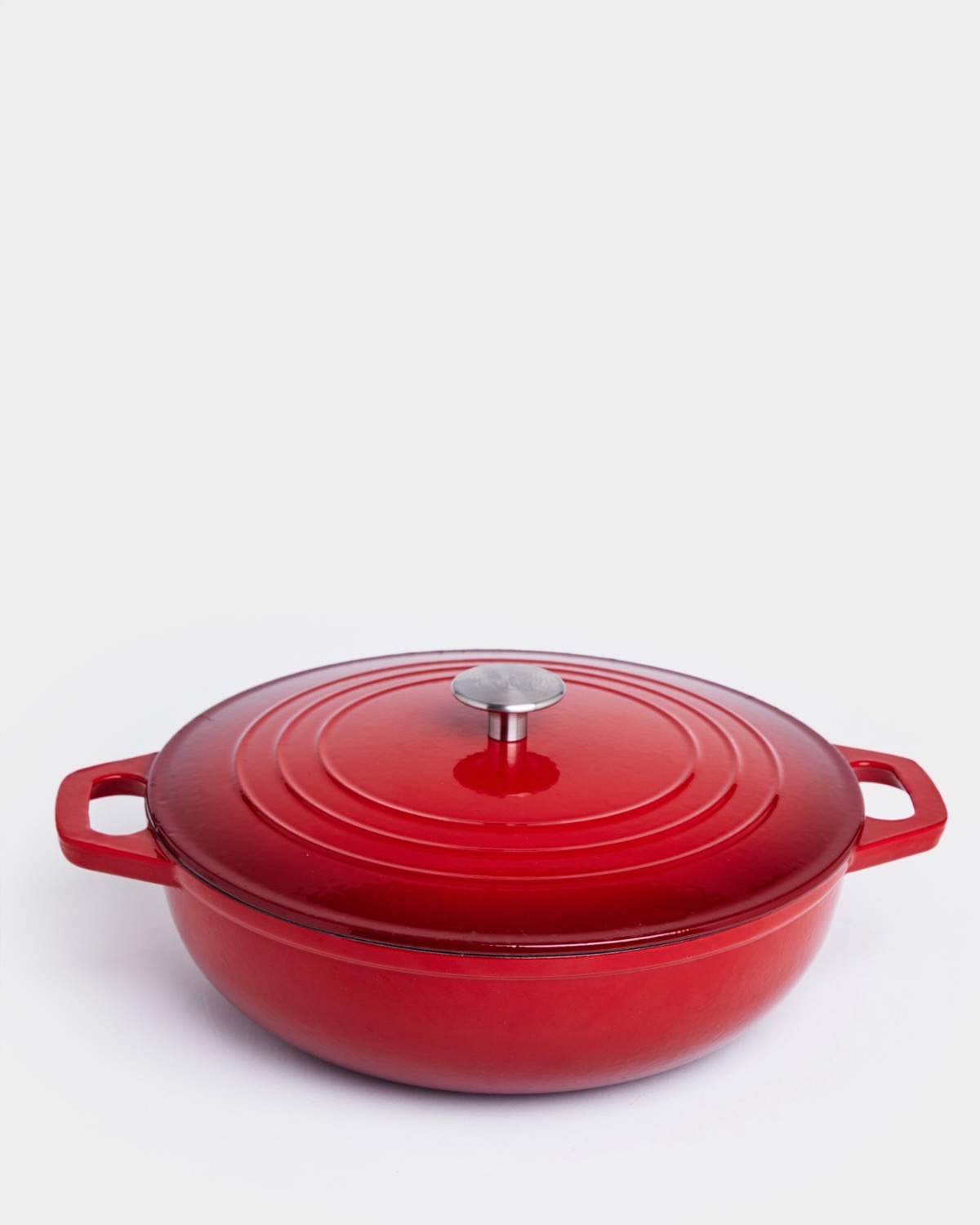 Dunnes Stores  Red Neven Maguire Cast Iron Shallow Casserole Pot
