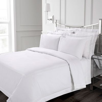 Francis Brennan the Collection White Double Stripe Duvet Cover thumbnail