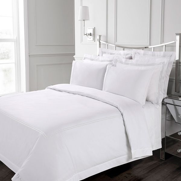 Francis Brennan the Collection White Double Stripe Duvet Cover