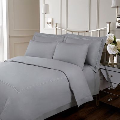 Francis Brennan the Collection Grey Double Stripe Duvet Cover thumbnail