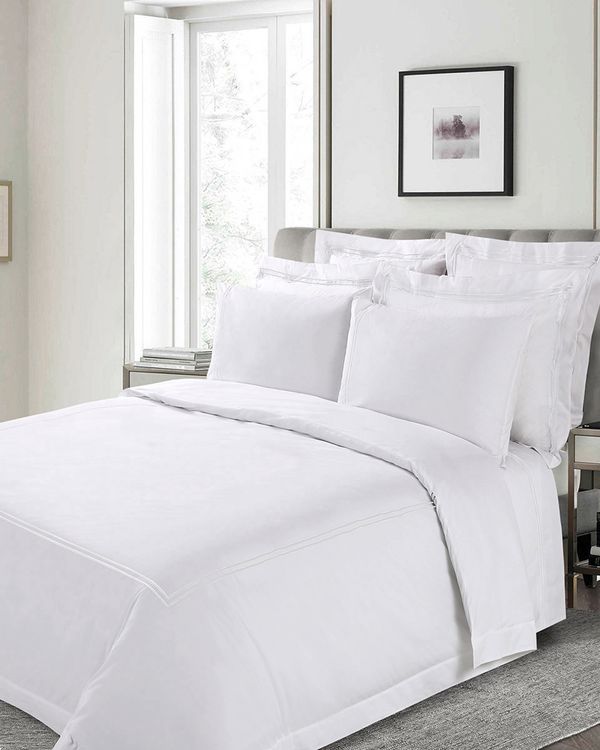 Francis Brennan the Collection White Double Stripe Duvet Cover