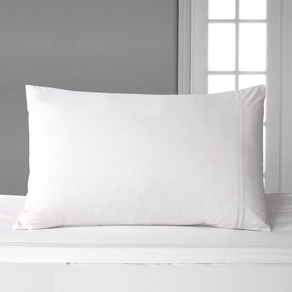 Francis Brennan the Collection White Double Stripe Housewife Pillowcase