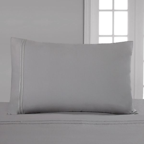 Francis Brennan the Collection Grey Double Stripe Housewife Pillowcase