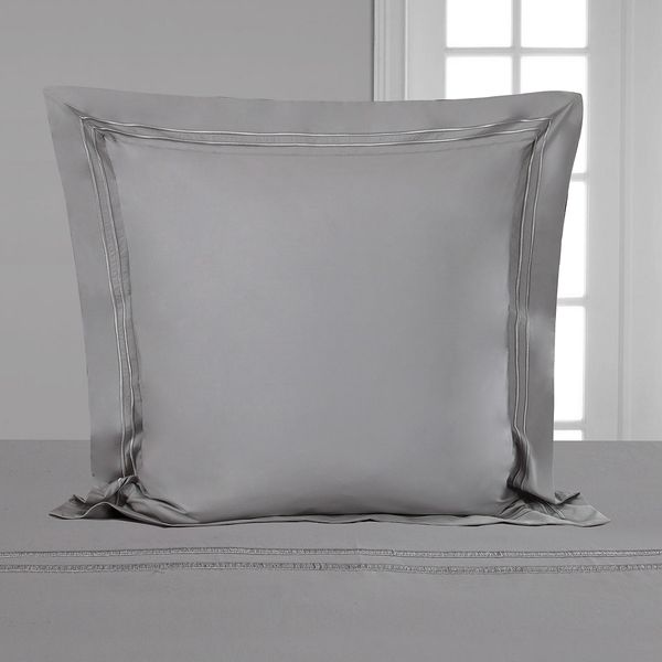 Francis Brennan the Collection Grey Double Stripe Euro Pillowcase