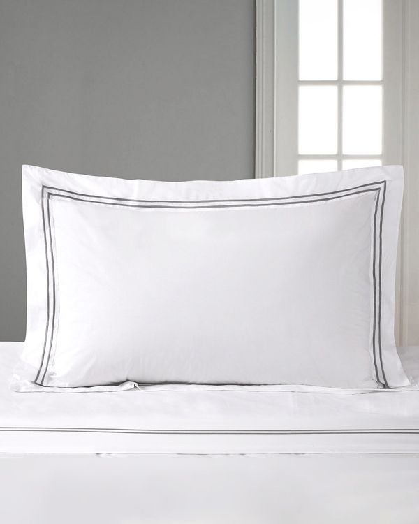Francis Brennan the Collection Grey Double Stripe Oxford Pillowcase