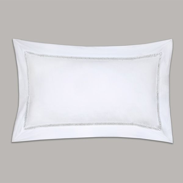 Francis Brennan the Collection White Pintuck Lattice Oxford Pillowcase