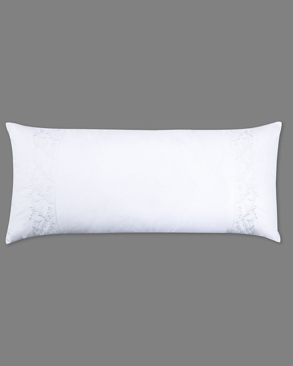Francis Brennan the Collection White Embroidered Leaf Bolster