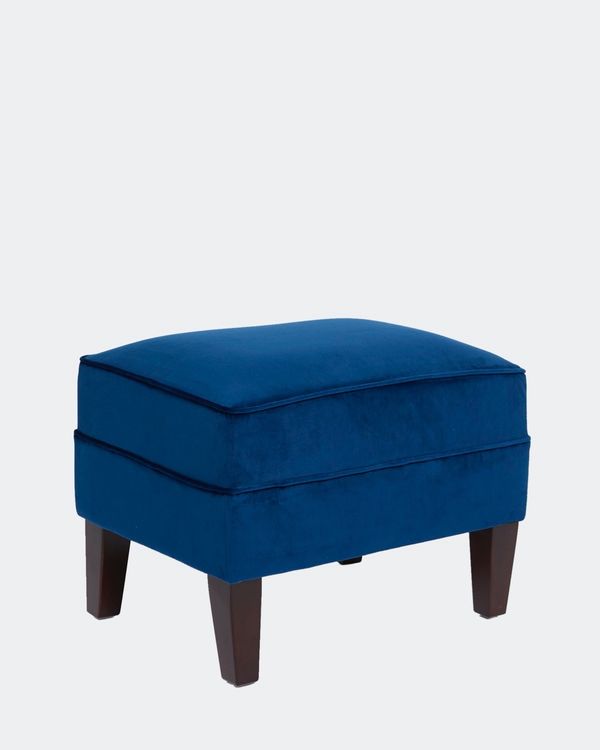 Francis Brennan the Collection Navy Velvet Footstool