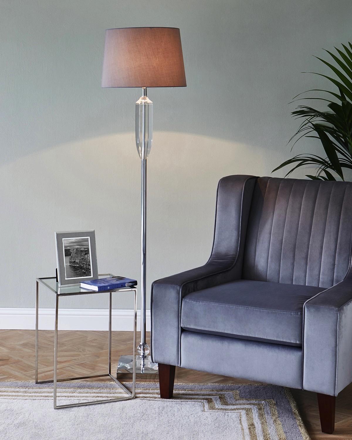Dunnes Stores | Grey Francis Brennan the Collection Crystal Floor Lamp