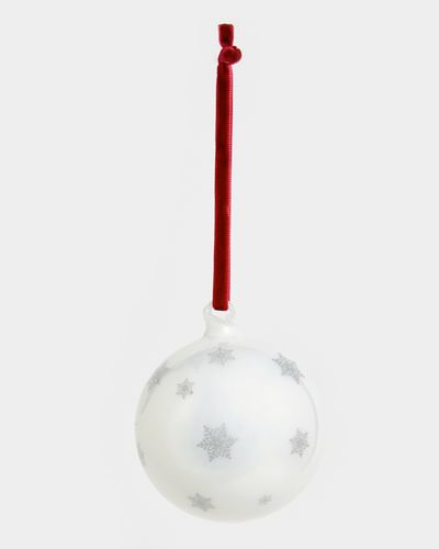 Francis Brennan the Collection Grey And White Christmas Baubles - Pack Of 4 thumbnail