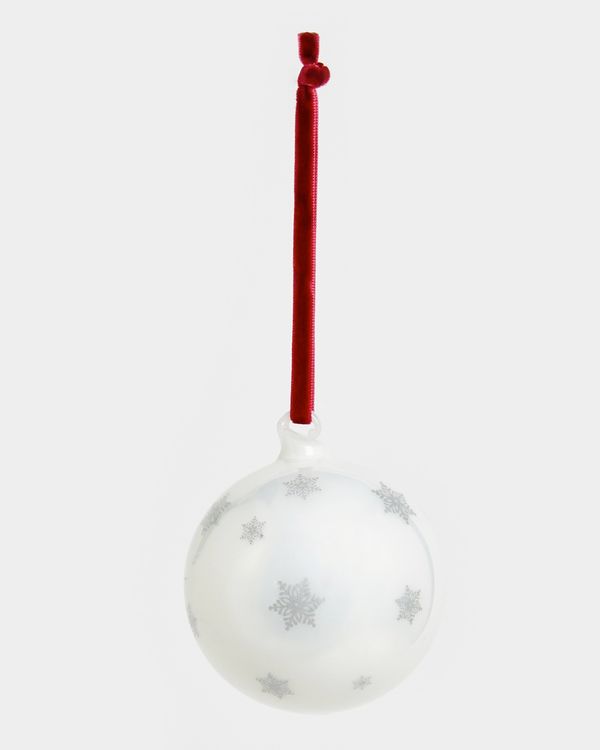 Francis Brennan the Collection Grey And White Christmas Baubles - Pack Of 4