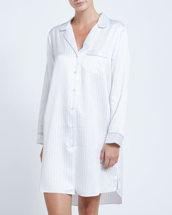 Francis Brennan the Collection Ivory Stripe Satin Nightdress