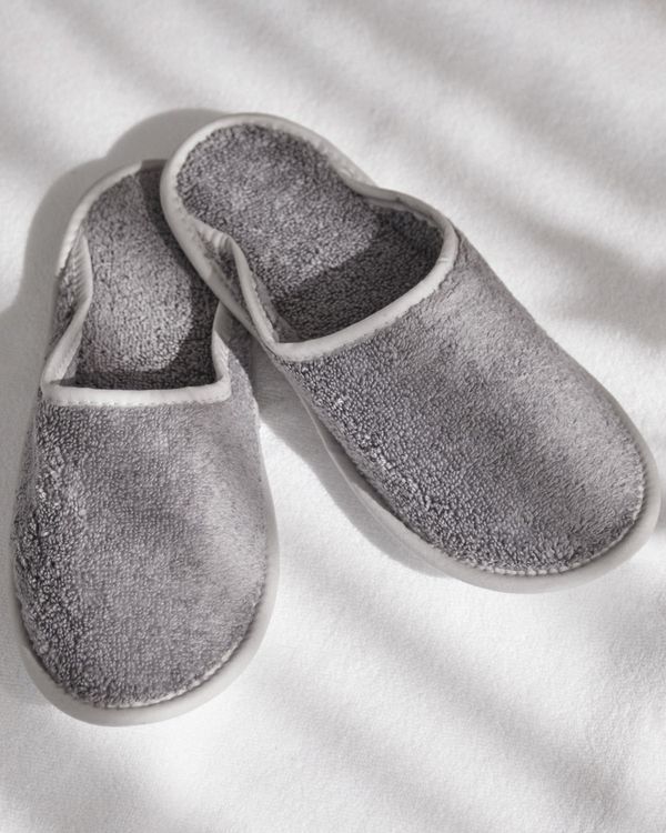 Francis Brennan the Collection Grey Luxury Terry Hotel Slippers