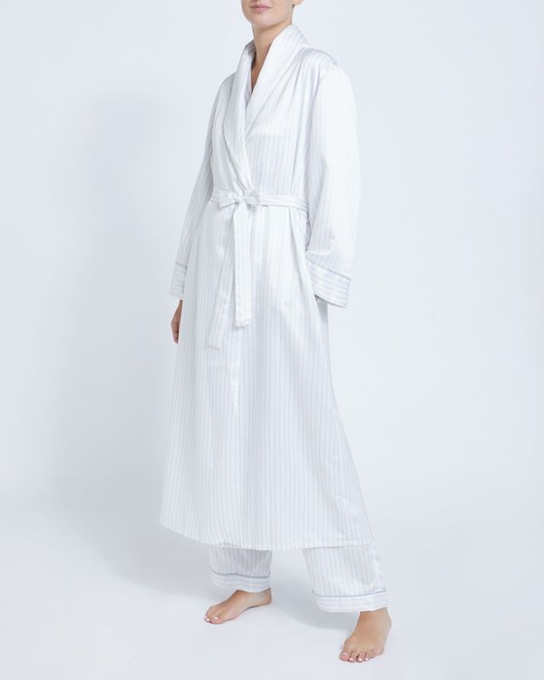 Francis Brennan the Collection Ivory Stripe Satin Robe