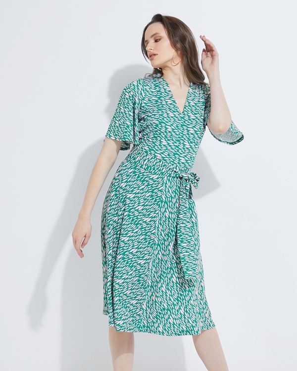 Lennon Courtney at Dunnes Stores Green Fluted Sleeve Dress