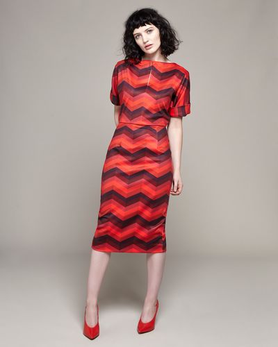Lennon Courtney at Dunnes Stores Red Stripe Batwing Dress thumbnail