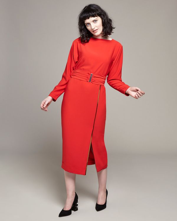 Lennon Courtney at Dunnes Stores Red Slit Dress