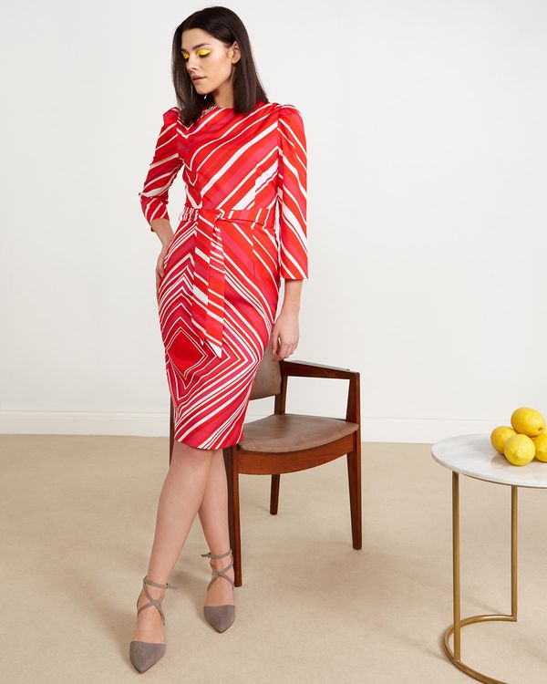 Lennon Courtney at Dunnes Stores Red Stripe Print Dress