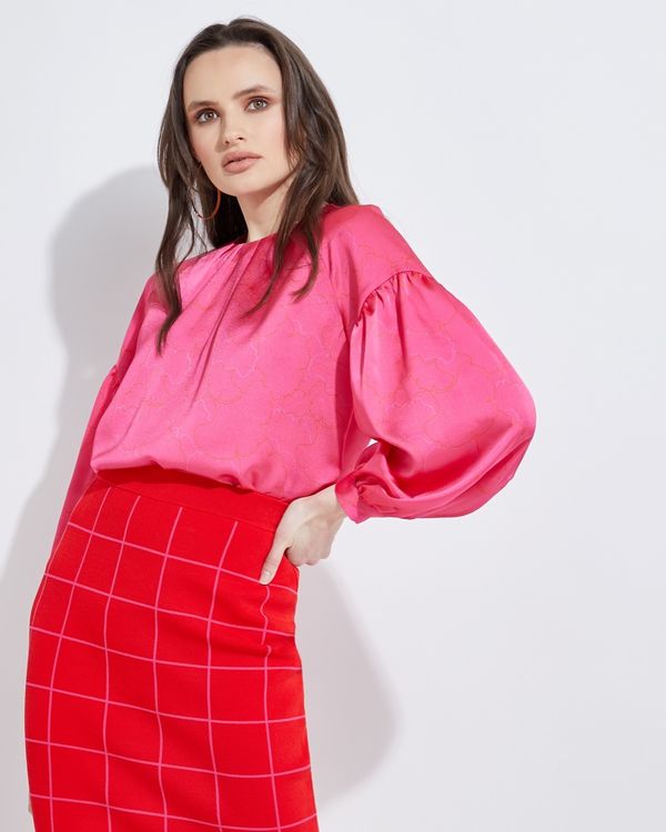 Lennon Courtney at Dunnes Stores Fluro Pink Print Blouse