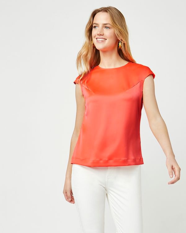 Lennon Courtney at Dunnes Stores Coral Cap Sleeve Top