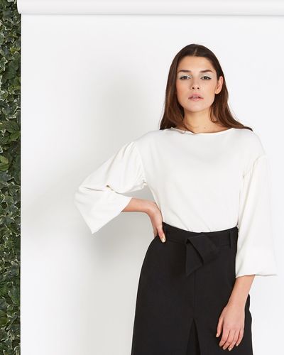 Lennon Courtney at Dunnes Stores Cream Tie Front Top thumbnail