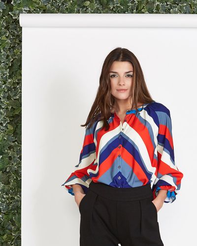 Lennon Courtney at Dunnes Stores Print Frill Sleeve Blouse thumbnail