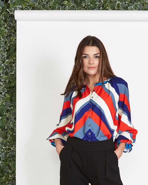 Lennon Courtney at Dunnes Stores Print Frill Sleeve Blouse