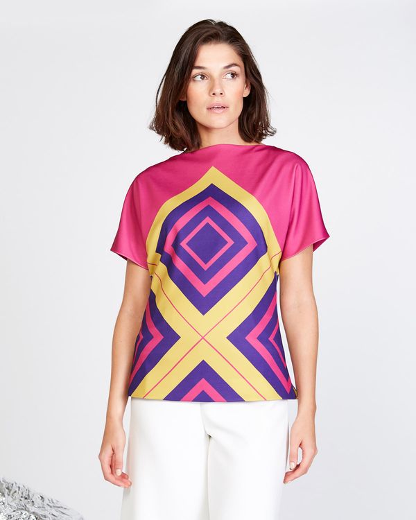 Lennon Courtney at Dunnes Stores Diamond Print Batwing Top