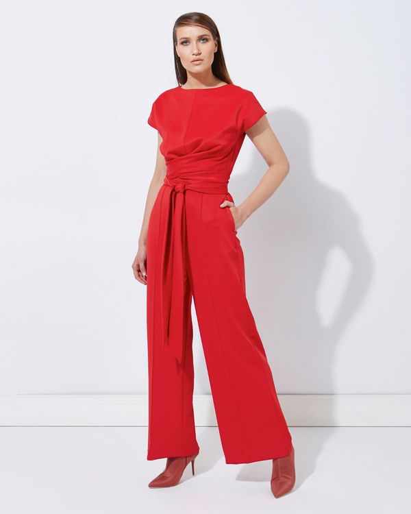 Lennon Courtney at Dunnes Stores Red Tie Front Jumpsuit