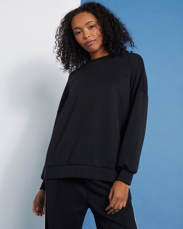 Dunnes Stores | Black Helen Steele Soft Touch Pleat Back Crew Neck Sweater