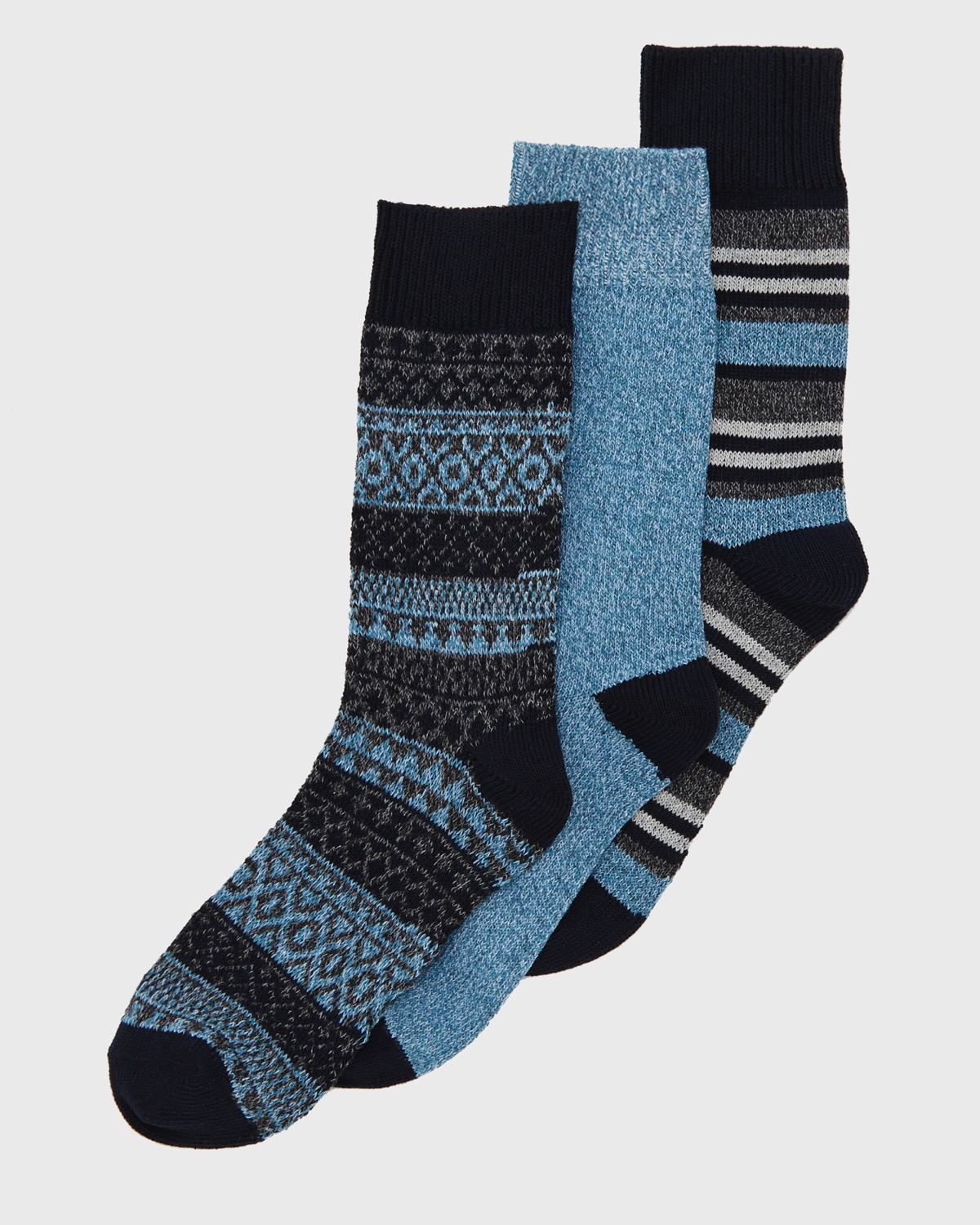 Dunnes Stores | Navy-teal Casual Socks - Pack Of 3