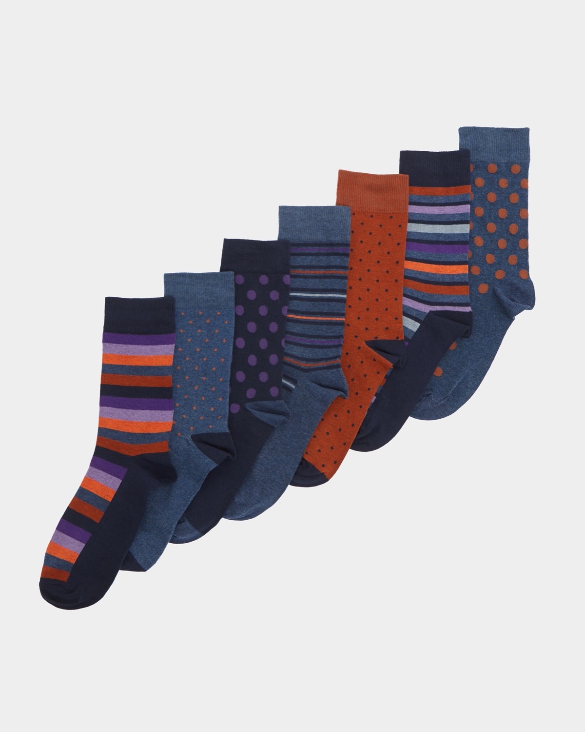 Dunnes Stores | Dark-denim Design Socks - Pack Of 7