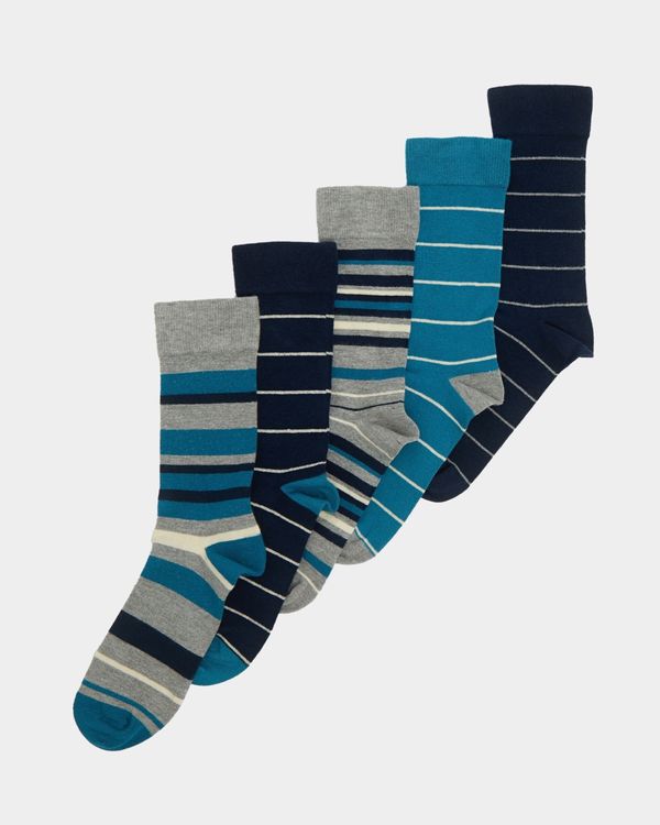 Dunnes Stores | Blue-navy Soft Touch Bamboo Socks - Pack Of 5