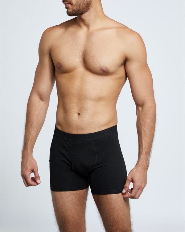 Black Cotton Rich Keyhole Trunks - Pack Of 3